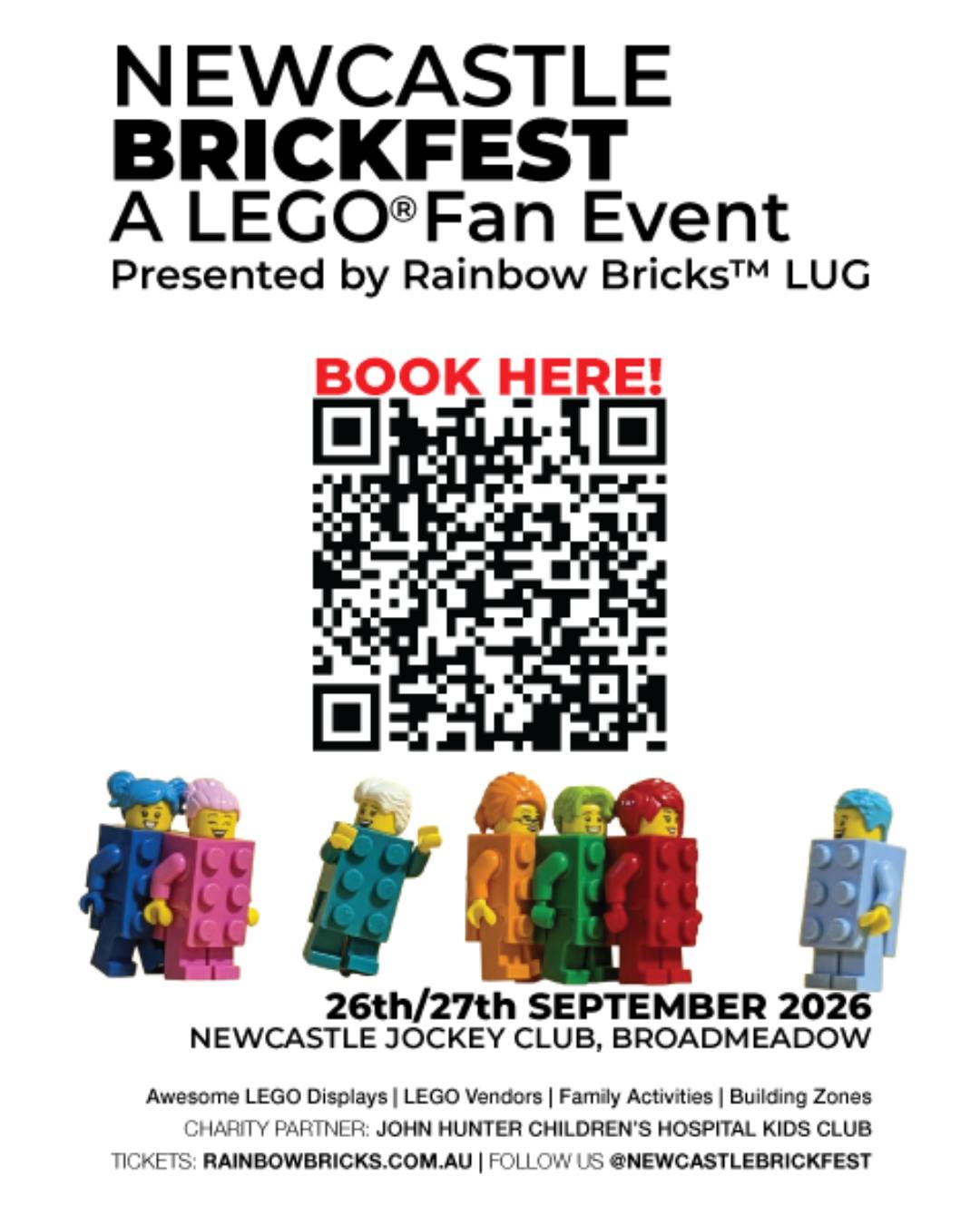 💙 Every ticket to @NewcastleBrickfest helps support the John Hunter Children's Hospital Kids Club. A weekend of incredible LEGO® displays that also gives back to our local community — 26–27 September, Newcastle Racecourse.

🎟️ Tickets: comment 'LEGO' and we'll DM you the link! 👇

🎙️ Reminder: Talk N Sort: Tuesday Night LEGO airs every Tuesday from 8 pm AEST — an hour of LEGO® chat with the Rainbow Bricks crew, live on Instagram and YouTube.

#RainbowBricksLUG #NewcastleBrickfest #GivingBack #LEGO #LEGOfan #Newcastle #CommunityEvent