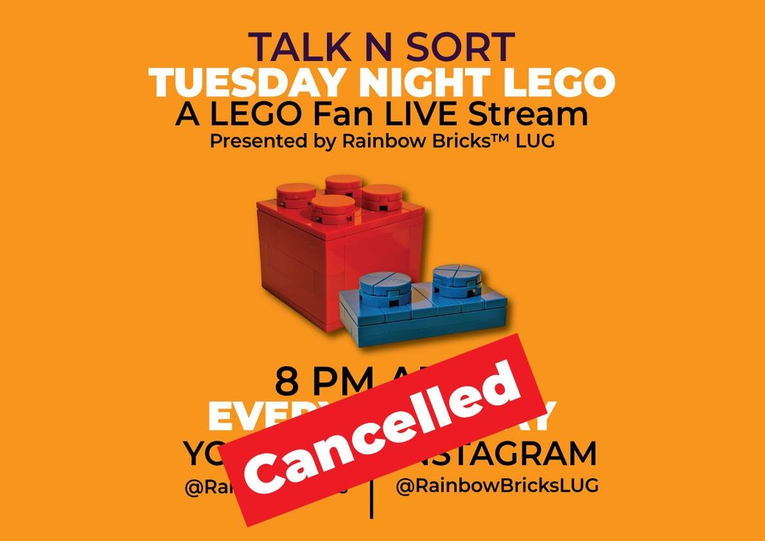 😢Unfortunately, we are going to cancel this week's Talk N Sort! 😢

We planned to be online and scheduled a post for earlier today. But reality has slapped us in the face! 

Norma is sick, so she will be resting. We may see her next week if she is feeling better. 😍🌈

😴 I'm tired, and Tamara will be tired as she is travelling home today. So we will return next Tuesday at 8 PM AEDT (Australian Eastern Daylight Time). Daylight Saving Time is back!

We will have plenty of photos and stories from @NewcastleBrickfest A LEGO Fan Event, so we will see you next week at 8 PM AEDT, here on @RainbowBricksLUG's Instagram feed. Get your BINGO Cards out for next week to see which item(s) we crossed off ours! 😂🌈

#TalkNSort #RainbowBricks #NewcastleBrickfest #AFOL #AFOLBingo