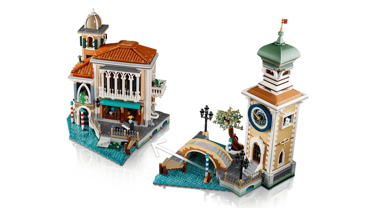 Display layout A with the clock tower section joining beside the villa