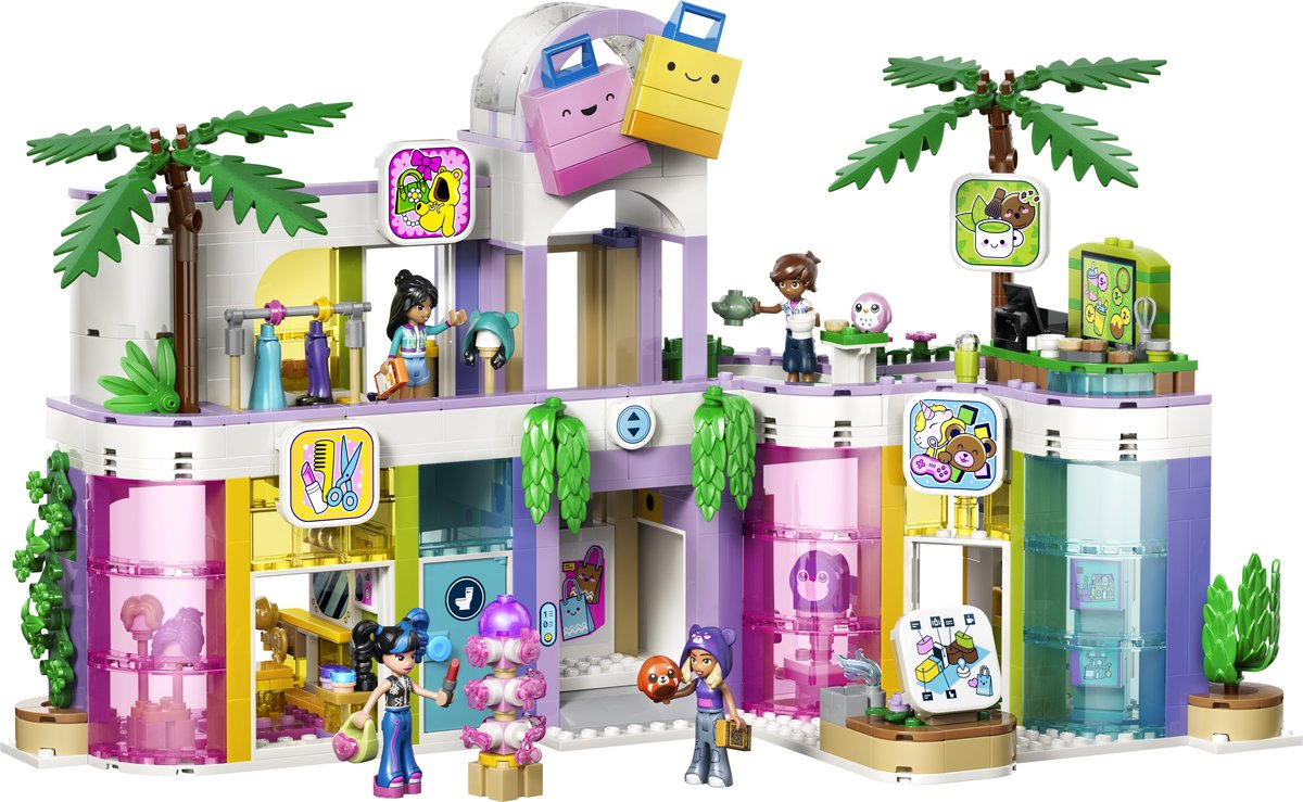 LEGO Friends 42719 Heartlake City Shopping Mall built, with minifigures