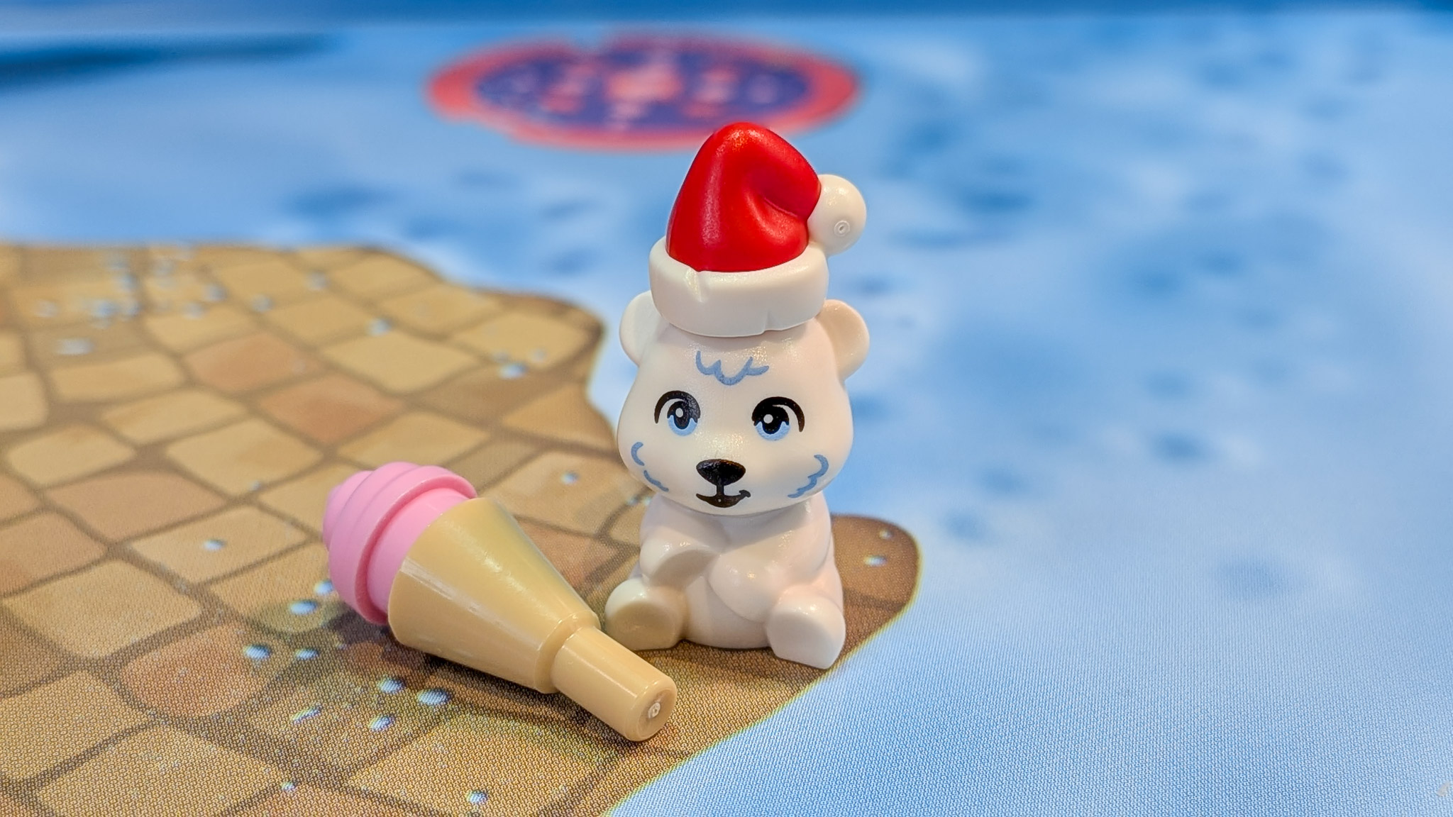 LEGO Friends Advent Calendar 2026 Day 11: finished Polar Bear Cub with Santa Hat and Ice Cream Cone