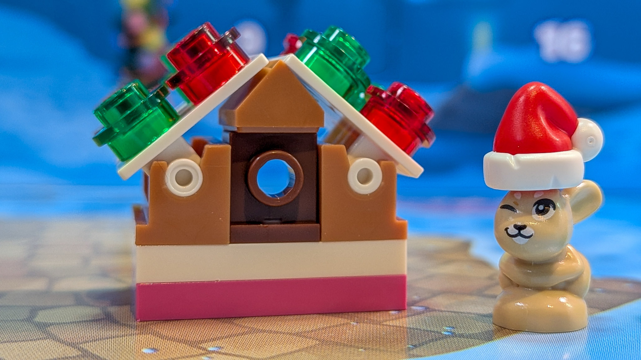 LEGO Friends Advent Calendar 2026 Day 13: finished Bunny with Santa Hat and Gingerbread House