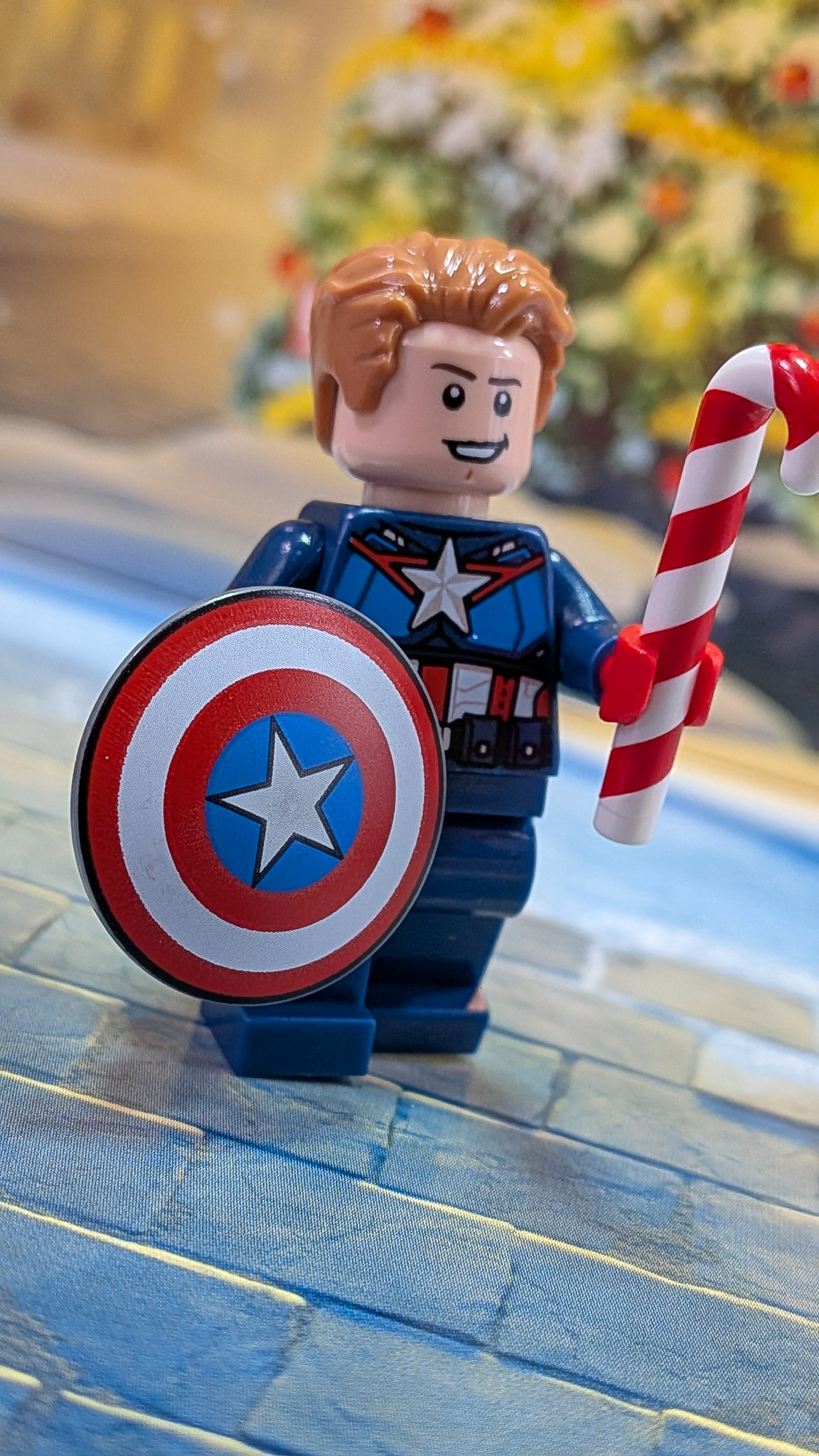 LEGO Marvel Advent Calendar 2026 Day 3: finished Captain America with Shield and Candy Cane