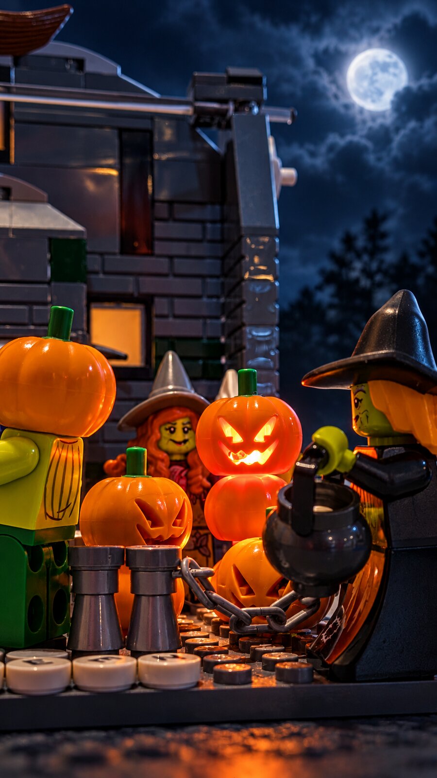 Another view of Susan's LEGO haunted house, AI-enhanced